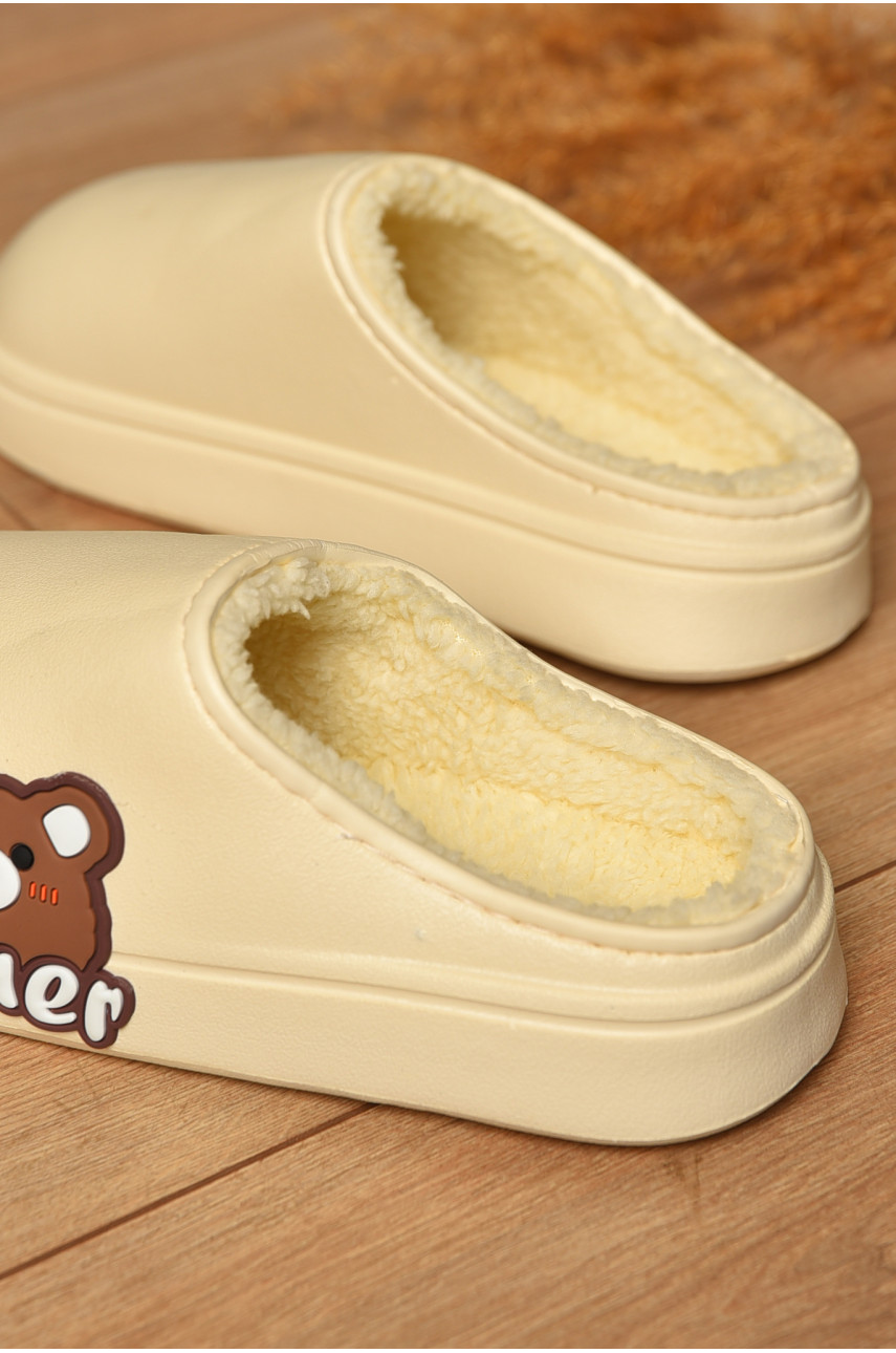 Калоші без задника утеплені бежевого кольору 196 205562