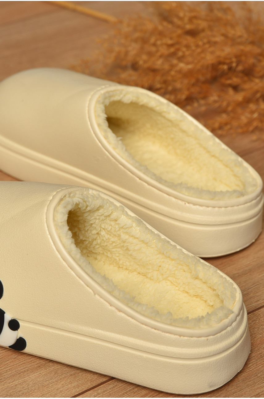 Калоші без задника утеплені бежевого кольору 197 205564