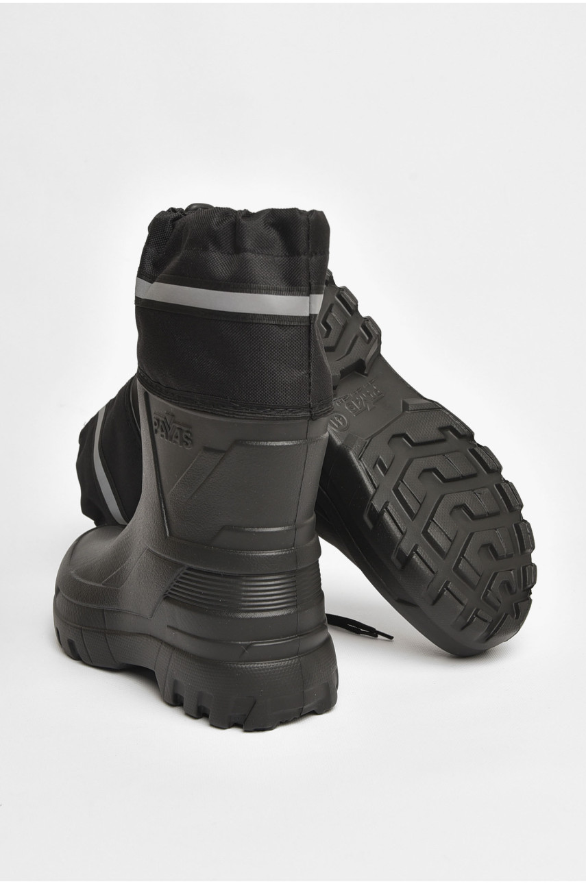 Чоботи чоловічі піна зі з`ємною шкарпеткою чорного кольору рыбак 205580