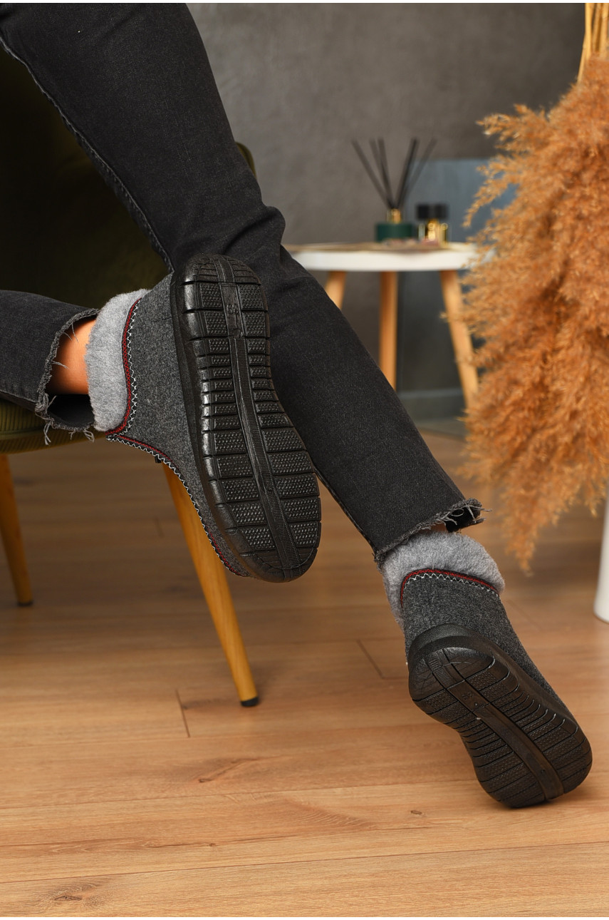 Бурки женские на меху темно-серого цвета 3101 205587