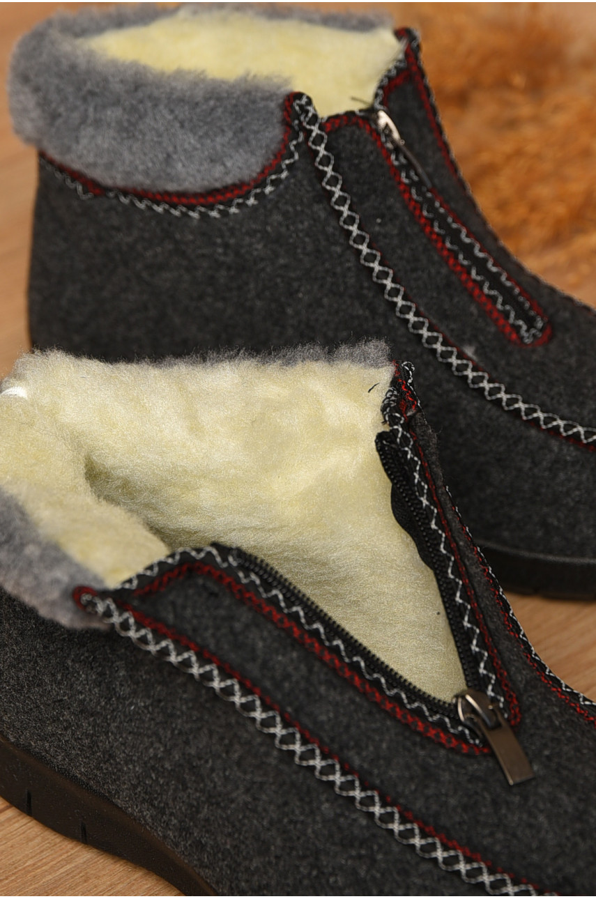 Бурки женские на меху темно-серого цвета 3101 205587