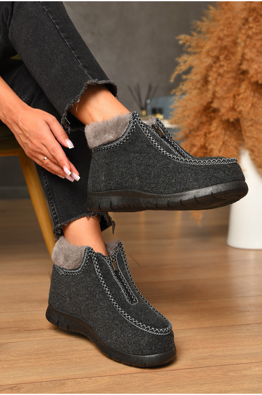 Бурки женские на меху черного цвета 3101 205588