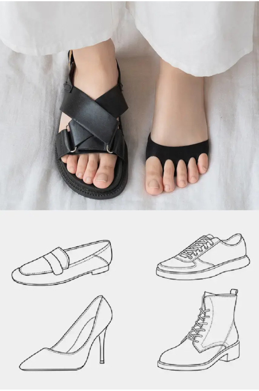 Стелька-манжетка на переднюю часть стопы от мозолей черного цвета 205609