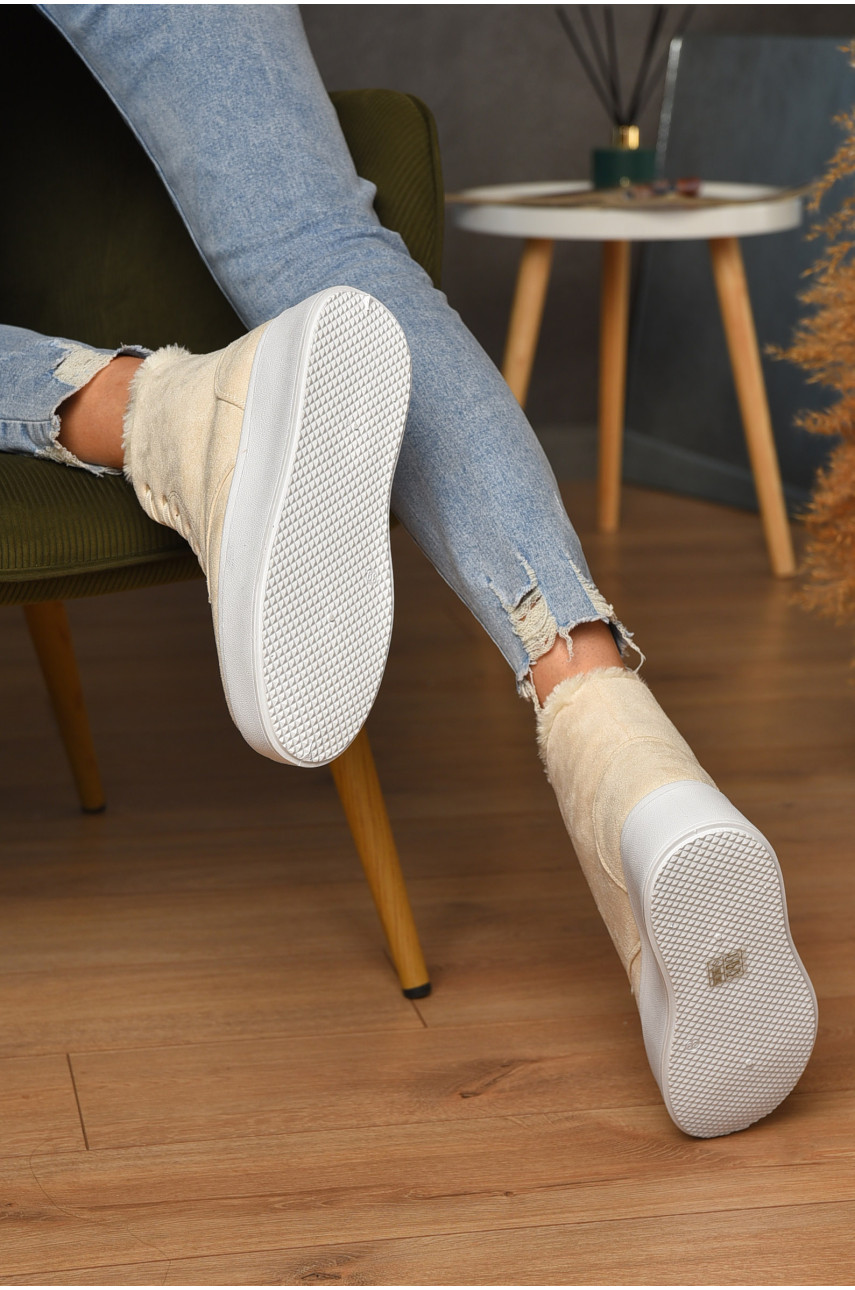 Ботинки женские зимние молочного цвета 2024-19-4 205617