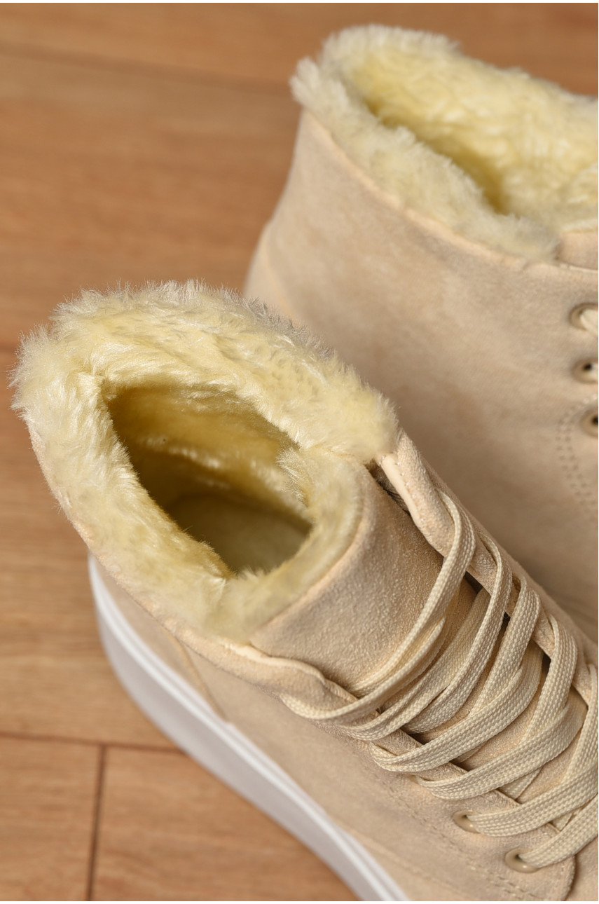 Ботинки женские зимние молочного цвета 2024-19-4 205617