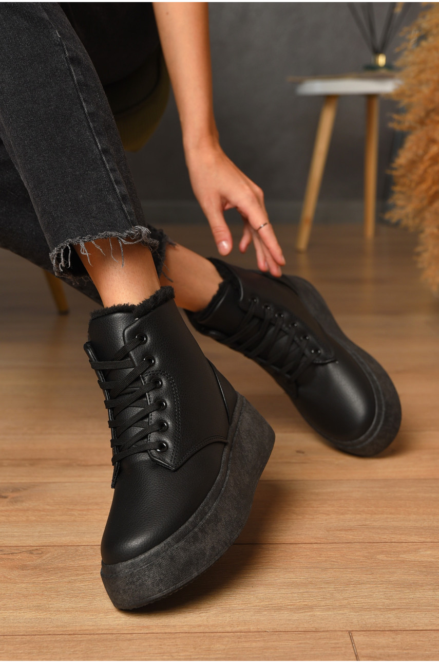 Ботинки женские зимние черного цвета 2024-19-2 205618