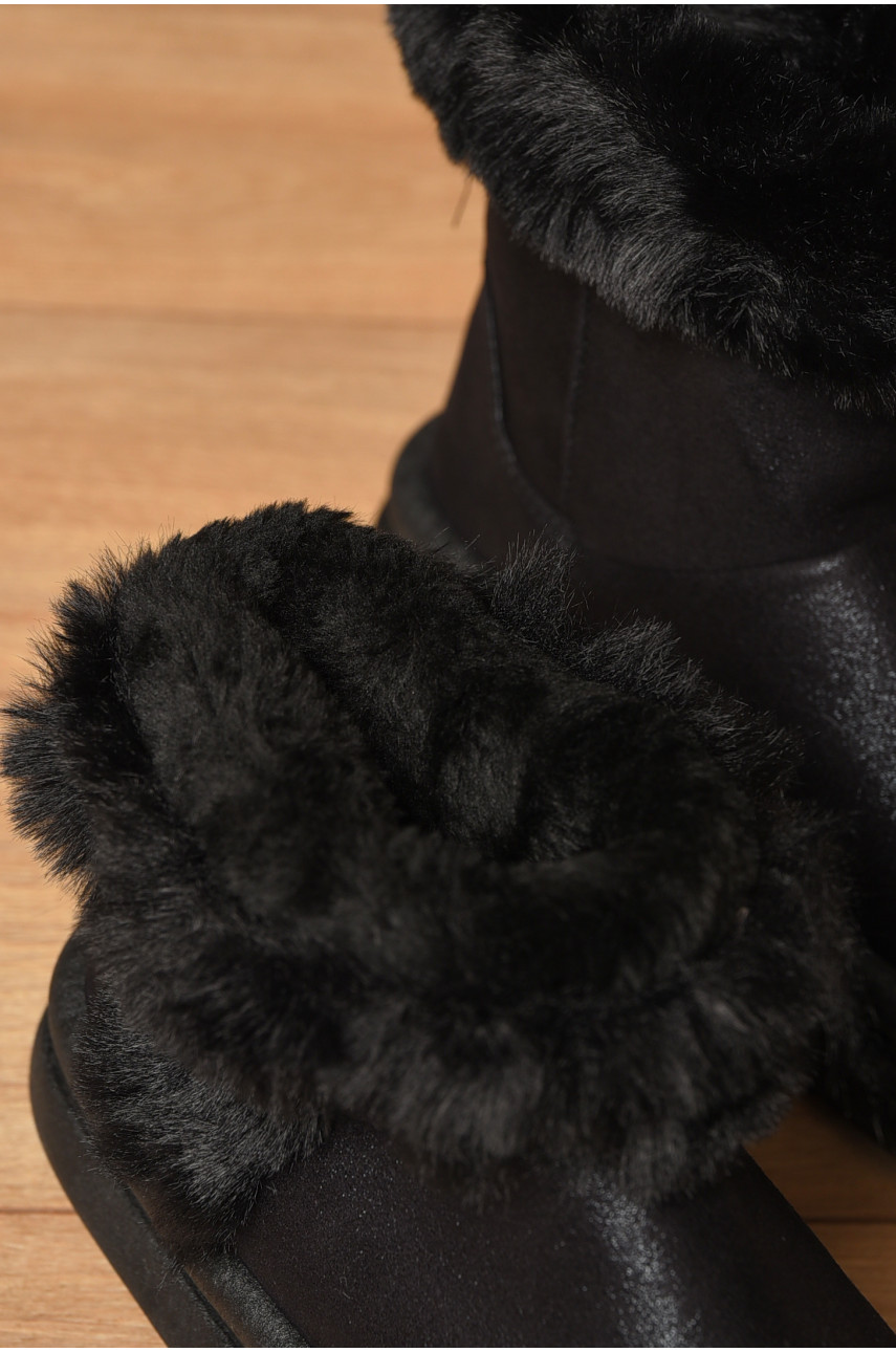 Уггі жіночі на хутрі чорного кольору 2024-57-1 205619