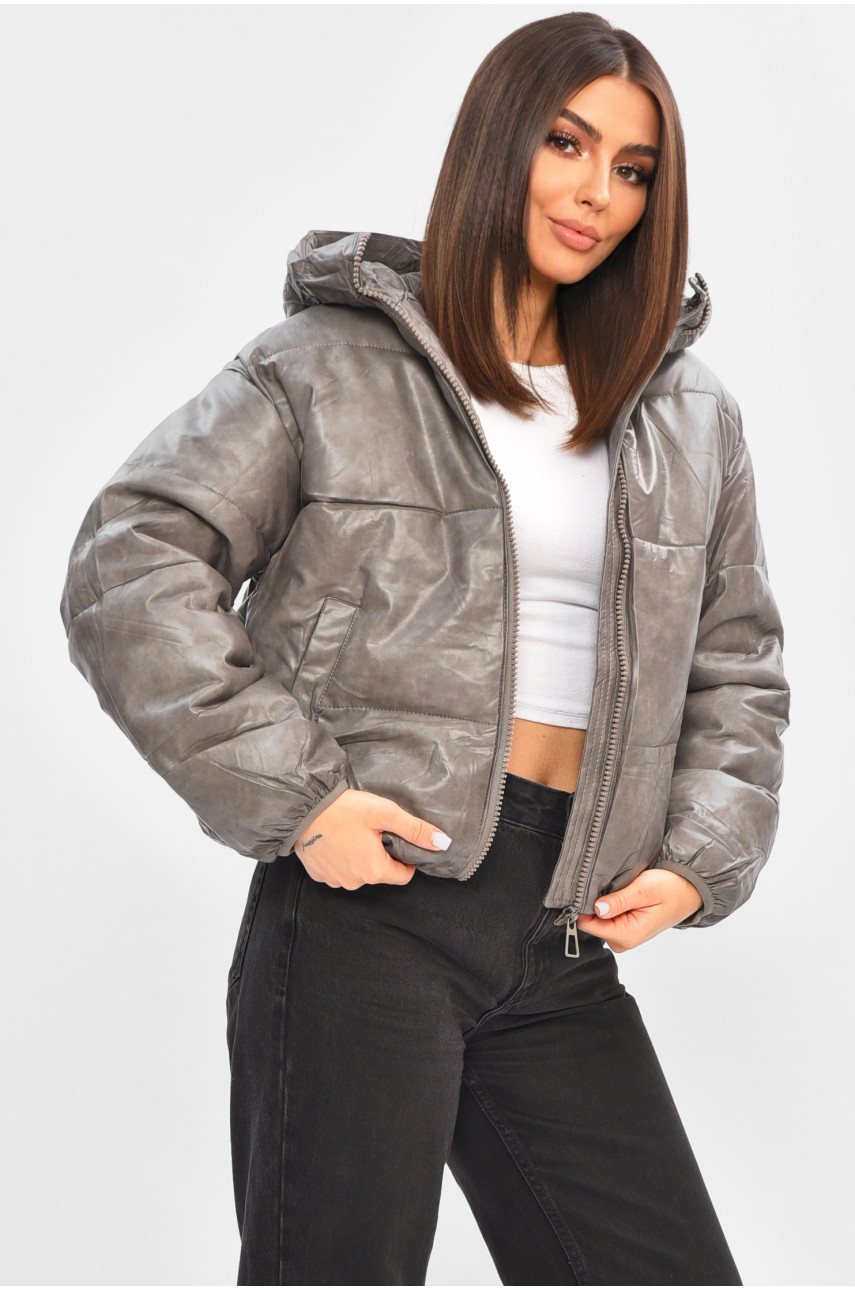 Куртка жіноча демісезонна сірого кольору 7030-3 205625