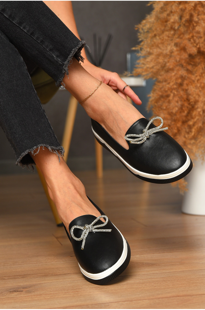 Туфлі-лофери жіночі чорного кольору Х327-1 205628