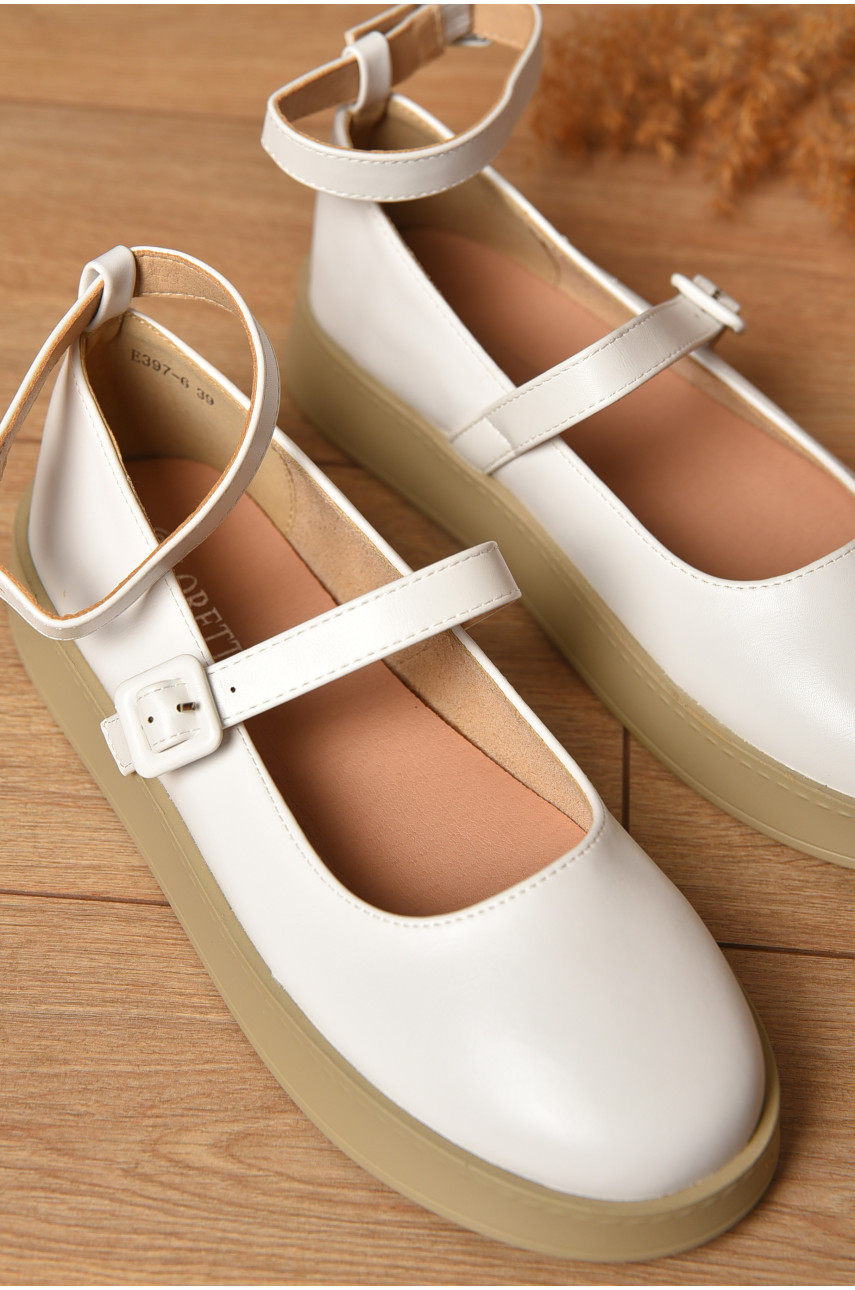 Лофери жіночі білого кольору Е397-6 205629