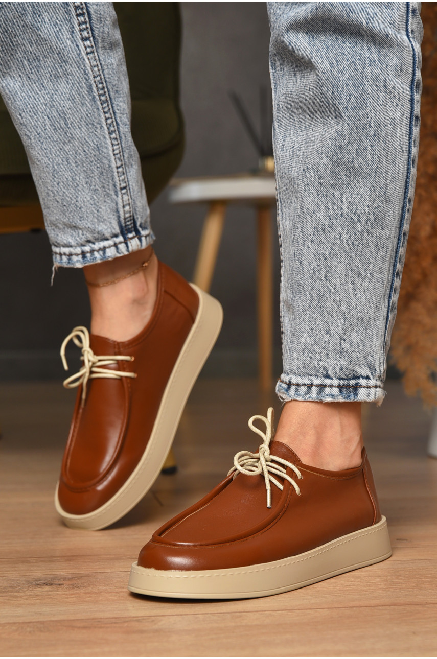 Туфлі-лофери жіночі коричневого кольору Е373-5 205633