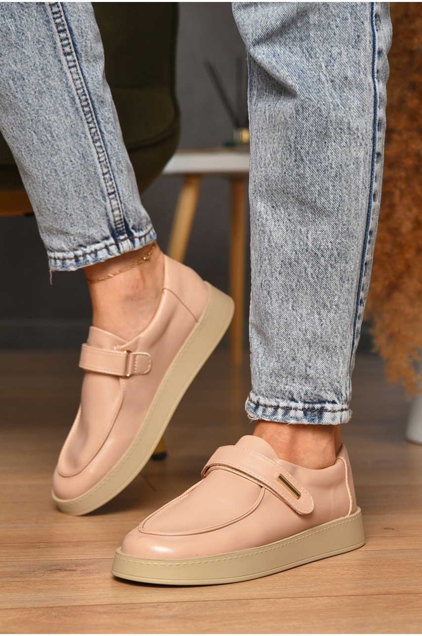 Туфлі-лофери жіночі бежевого кольору Е375-5 205634