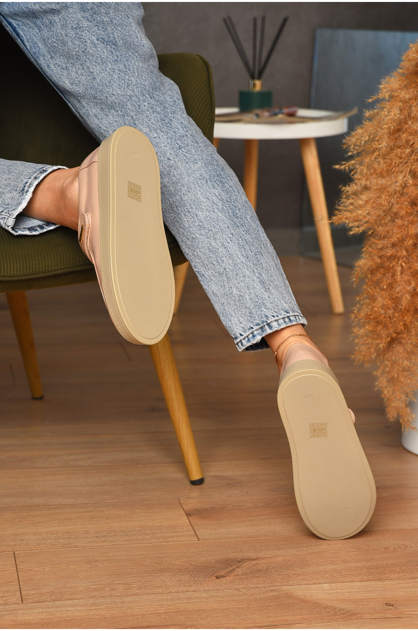 Туфлі-лофери жіночі бежевого кольору Е375-5 205634