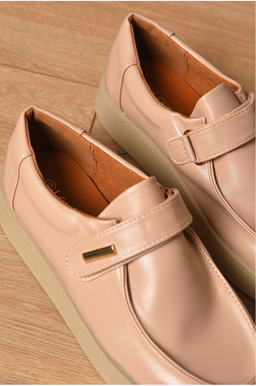 Туфлі-лофери жіночі бежевого кольору Е375-5 205634