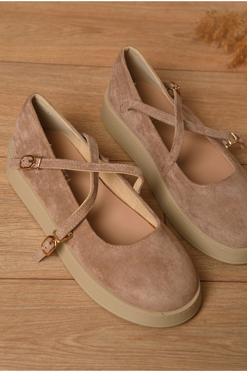 Туфлі-лофери жіночі бежевого кольору Е370-7 205636