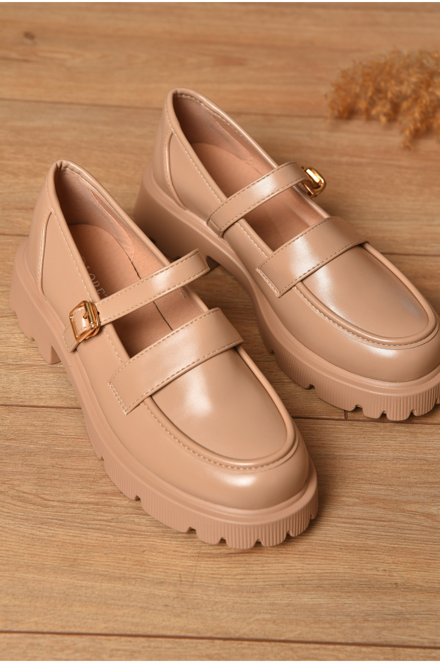 Лофери жіночі темно-бежевого кольору Е232-3 205638