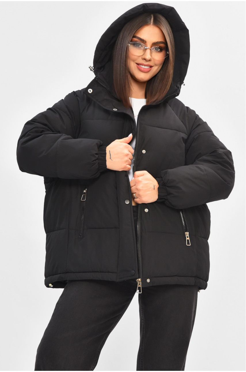 Куртка жіноча демісезонна чорного кольору К-991 205642