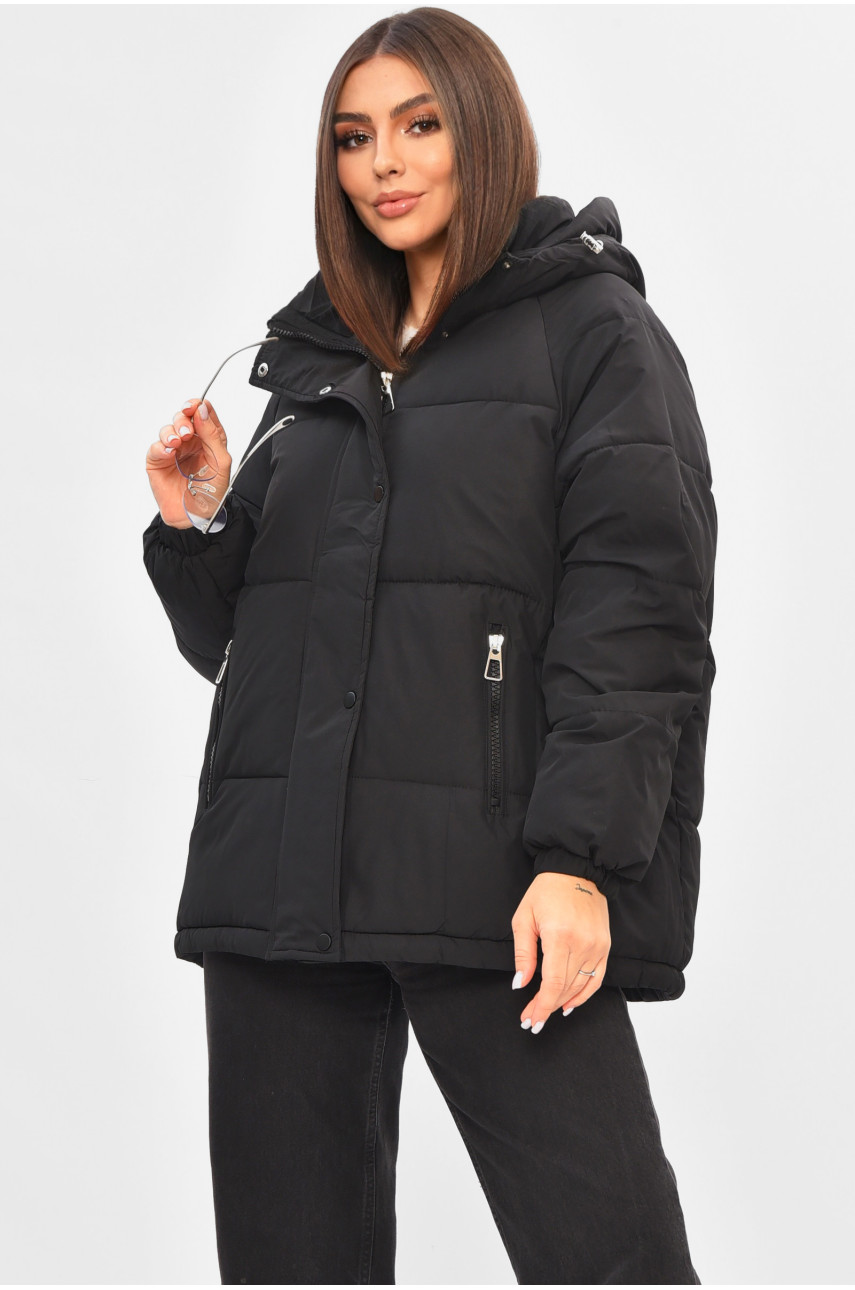 Куртка жіноча демісезонна чорного кольору К-991 205642