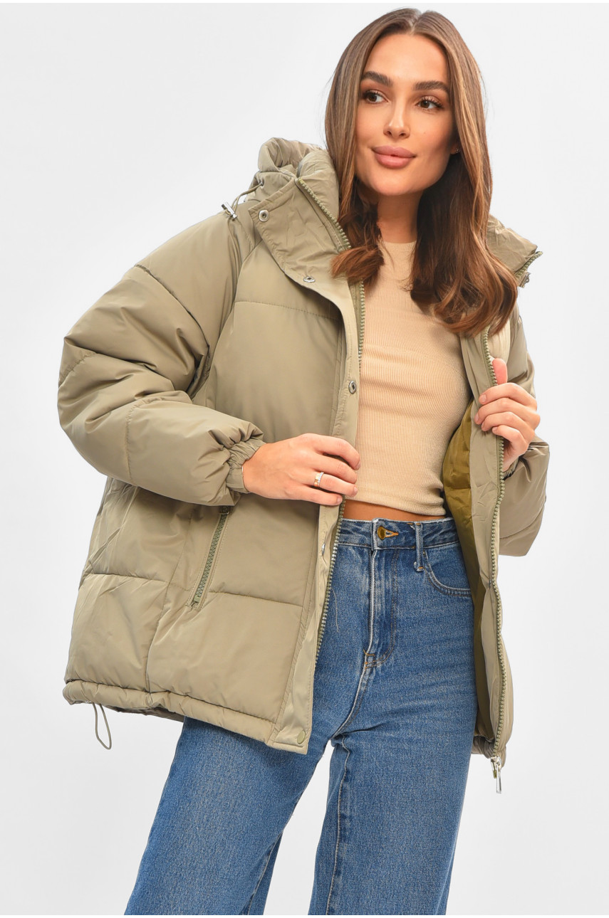 Куртка женская демисезонная оливкового цвета К-991 205645