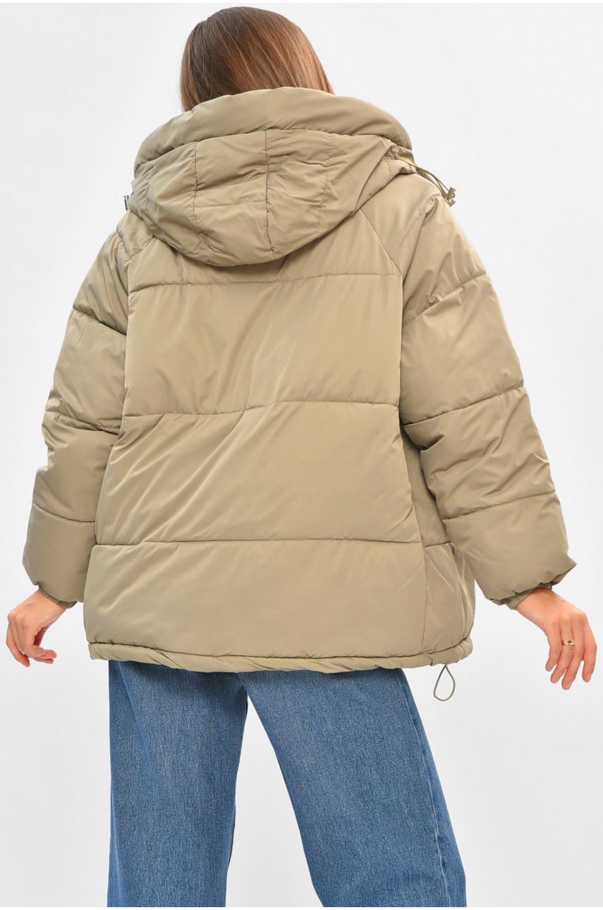 Куртка женская демисезонная оливкового цвета К-991 205645 Куртка женская демисезонная оливкового цвета К-991 205645
