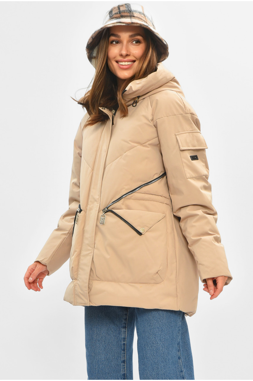 Куртка жіноча демісезонна бежевого кольору VL23-077 205646