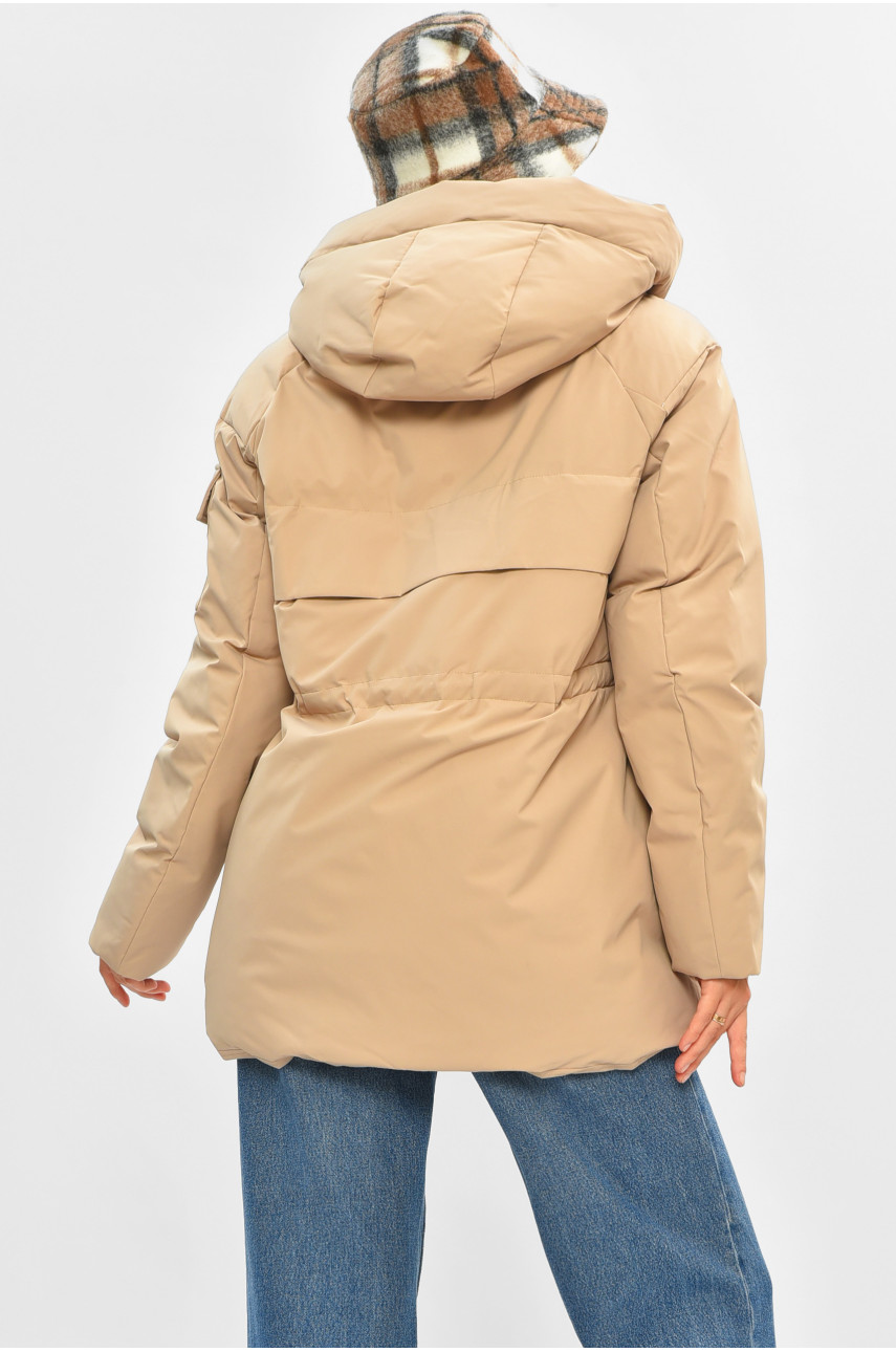 Куртка жіноча демісезонна бежевого кольору VL23-077 205646
