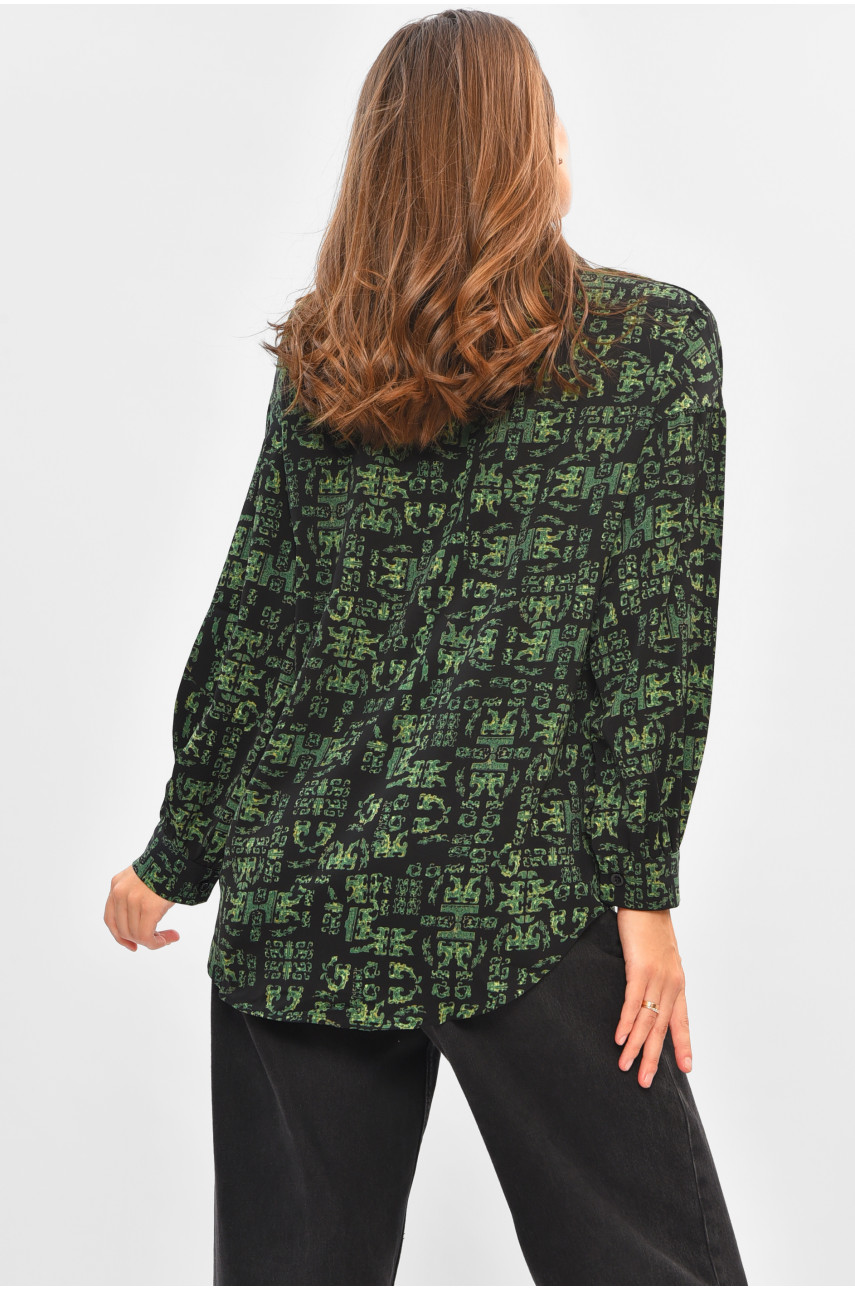 Сорочка жіноча зеленого кольору з принтом 2006-1 205648