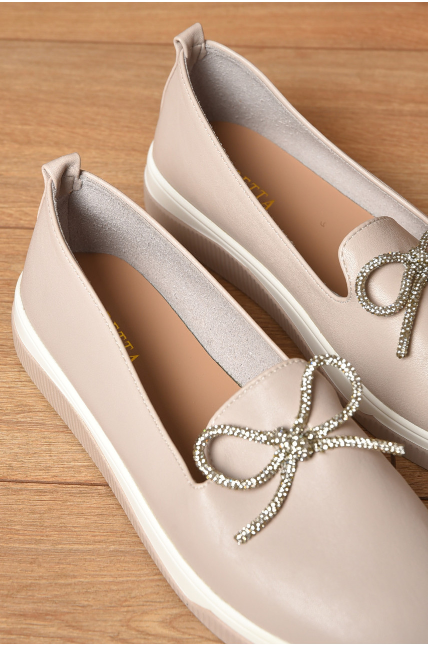 Туфлі-лофери жіночі бежевого кольору Х327-6 205652