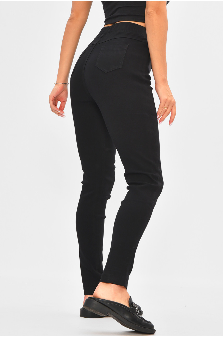 Джинсы женские скинни однотонные черного цвета 801-1 205654