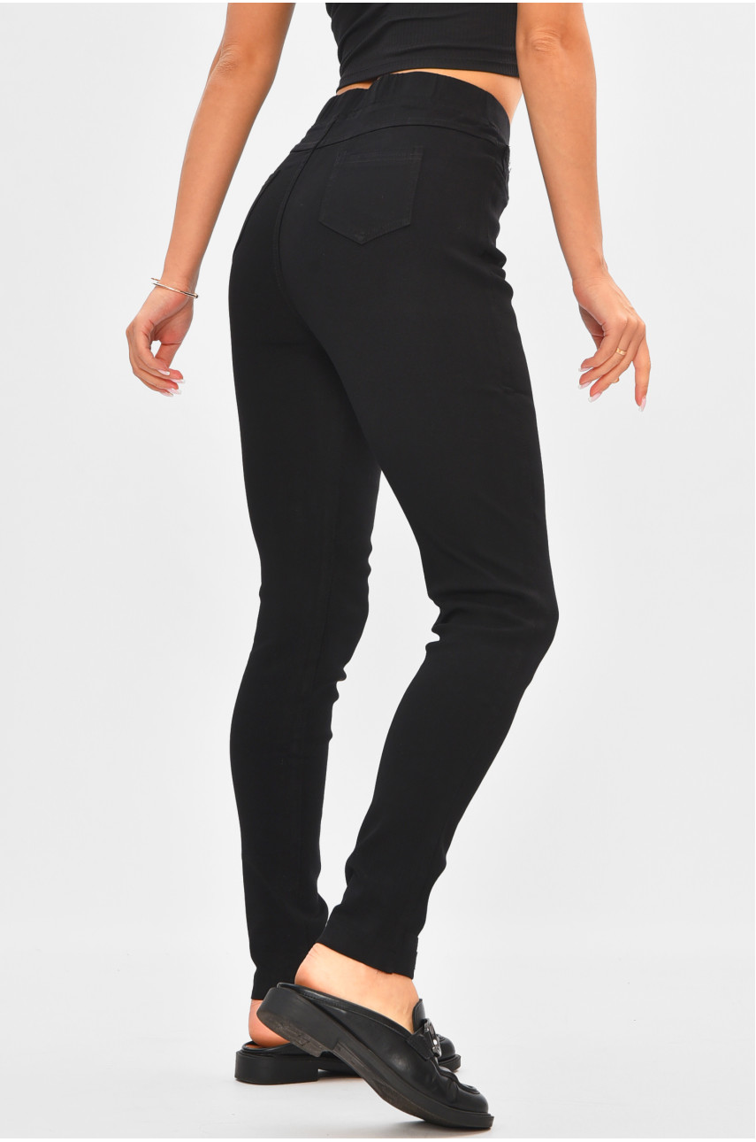 Джинси жіночі скінні однотонні чорного кольору 801-1 205655 Джинси жіночі скінні однотонні чорного кольору 801-1 205655