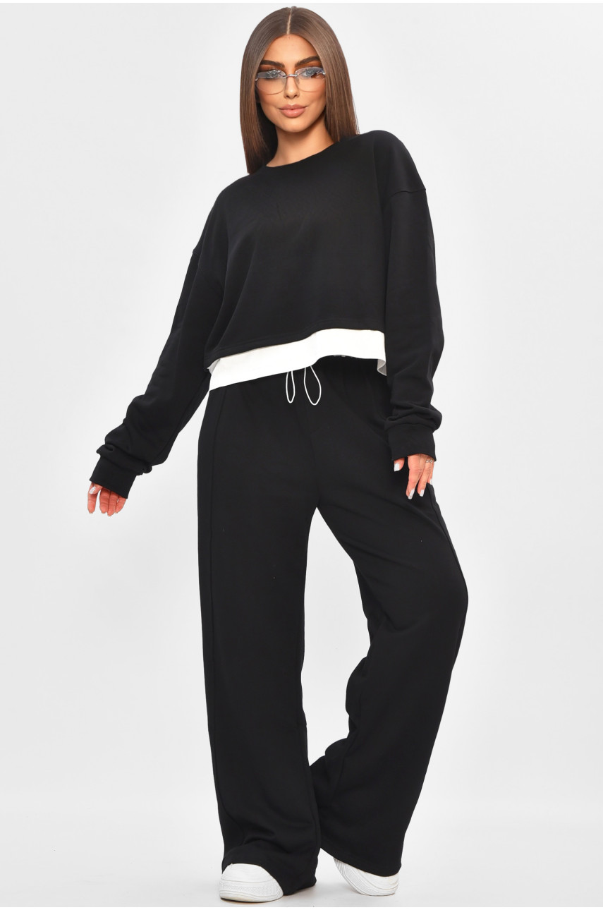 Костюм женский однотонный черного цвета 5062 205664