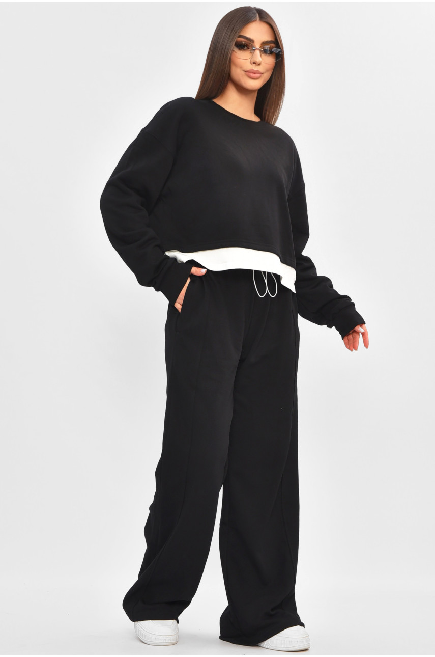 Костюм женский однотонный черного цвета 5062 205664