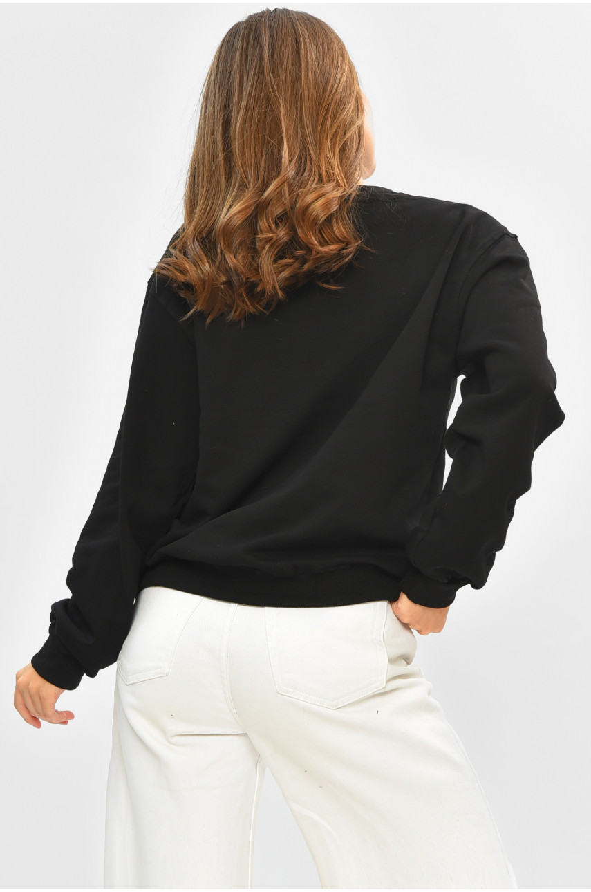 Світшот жіночий чорного кольору з принтом 2756 205666