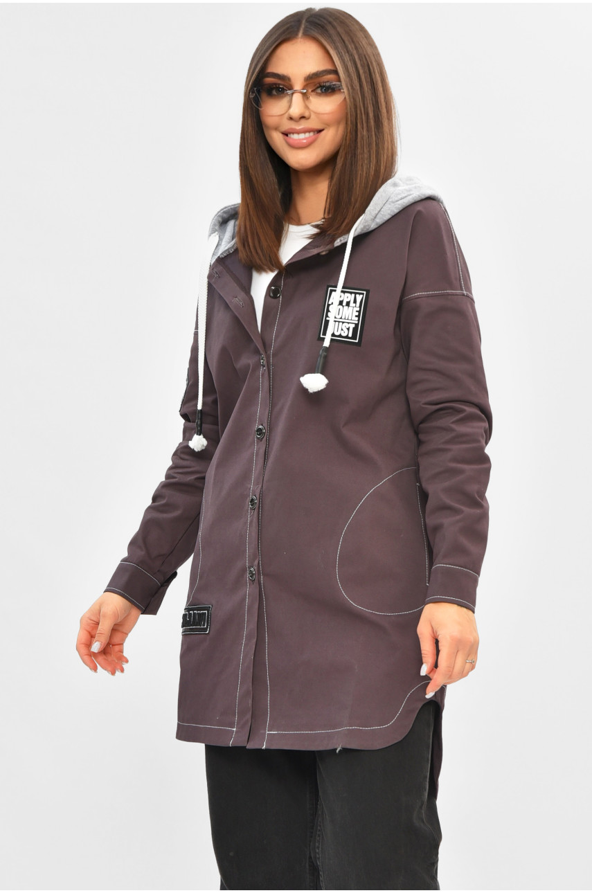 Вітровка жіноча однотонна темно-бордового кольору 101826 205674