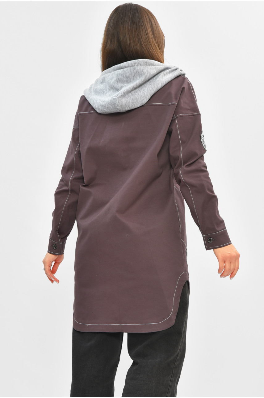 Вітровка жіноча однотонна темно-бордового кольору 101826 205674