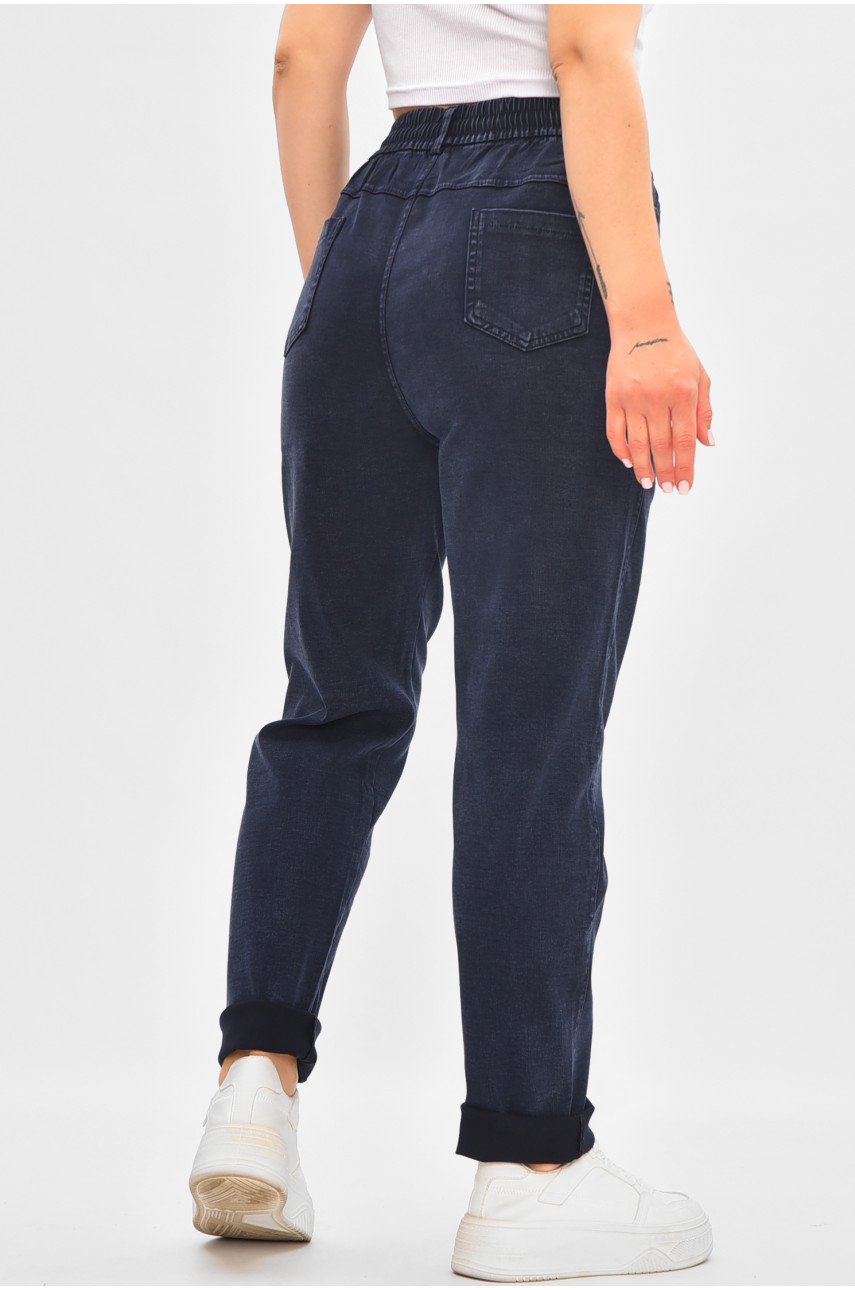 Джинсы женские однотонные тёмно-синего цвета А4088-4А 205701