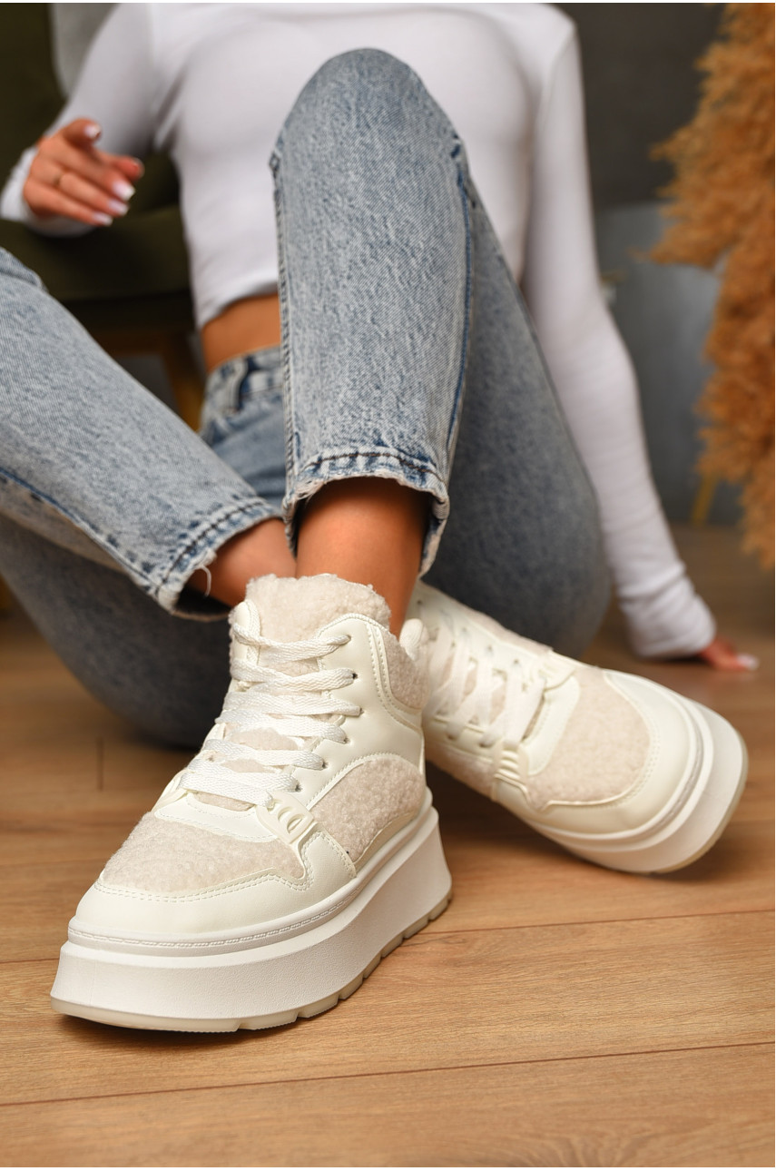 Ботинки женские зимниее белого цвета RF 9262 205710