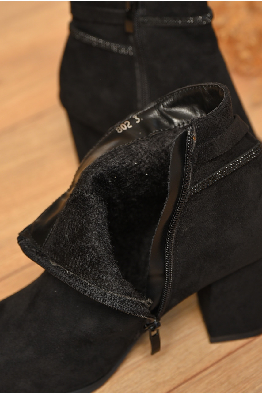 Ботинки женские демисезонные черного цвета 802 205722