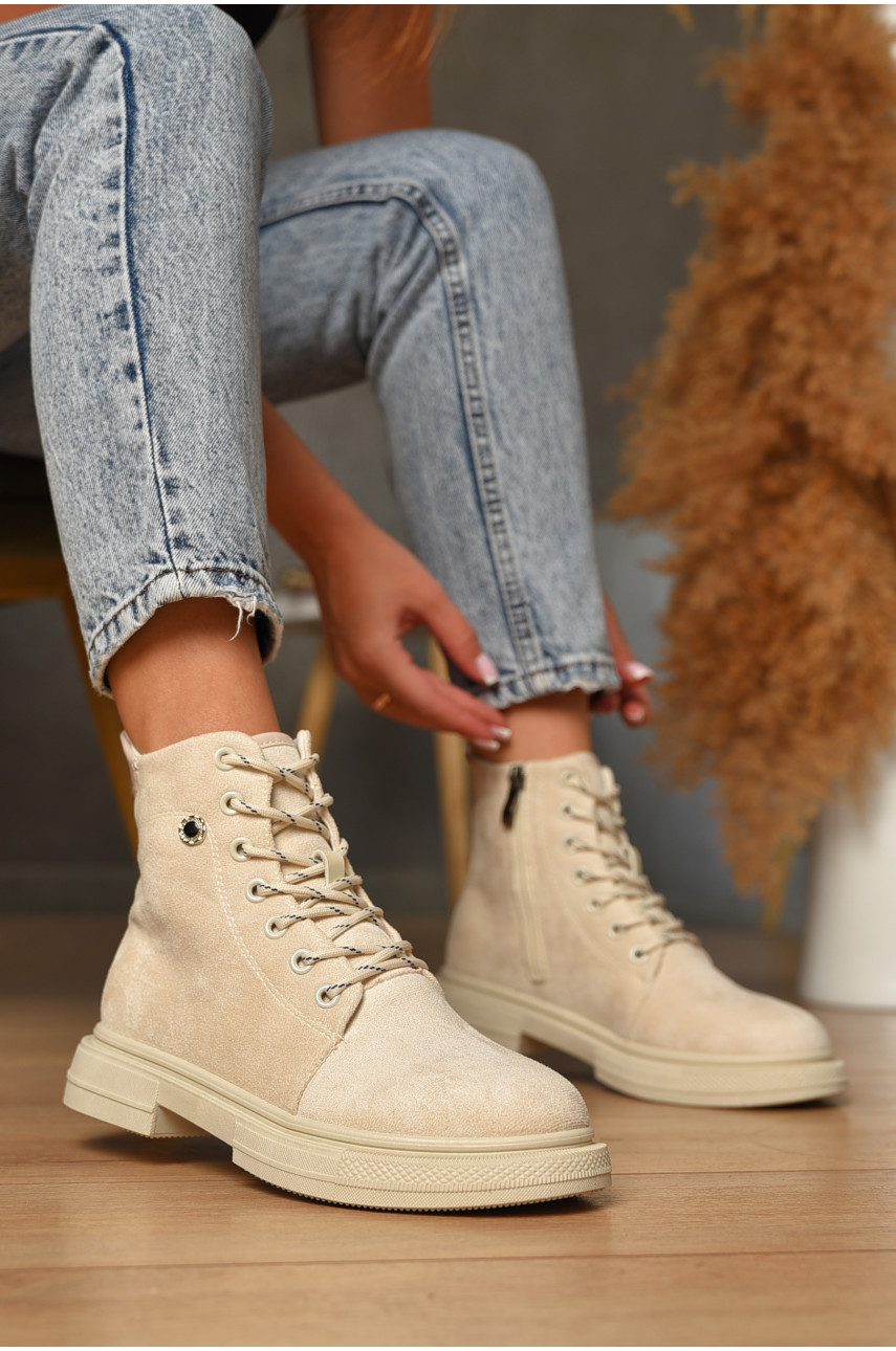Ботинки женские демисезонные светло-бежевого цвета М-9 205730