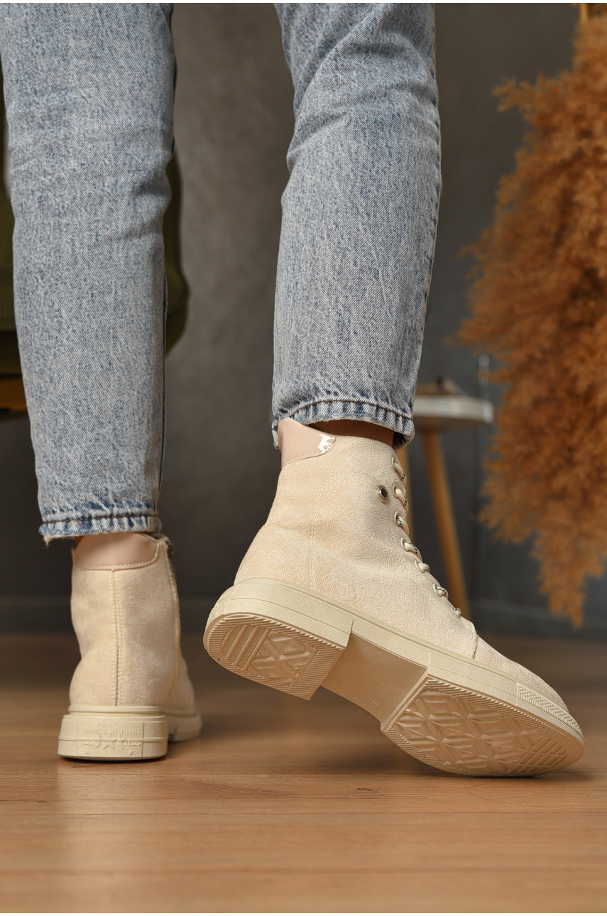 Ботинки женские демисезонные светло-бежевого цвета М-9 205730