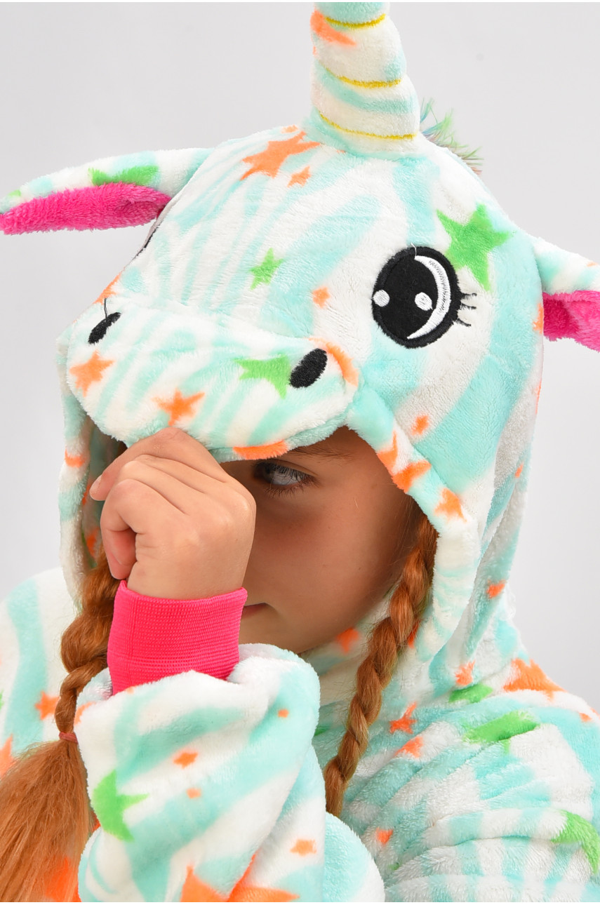 Пижама кигуруми детская мятного цвета с принтом В36 205737