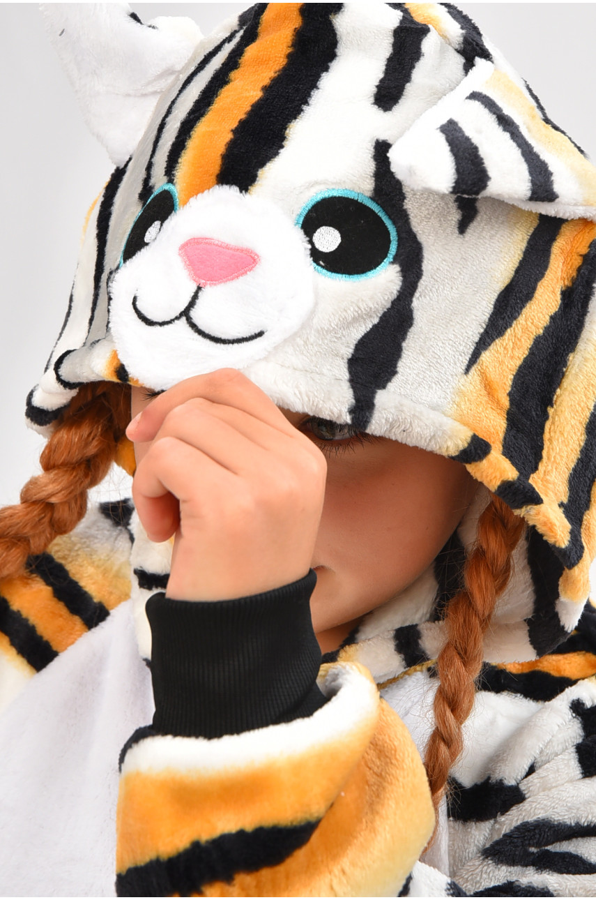 Пижама кигуруми детская белого цвета с принтом В14 205749 Пижама кигуруми детская белого цвета с принтом В14 205749