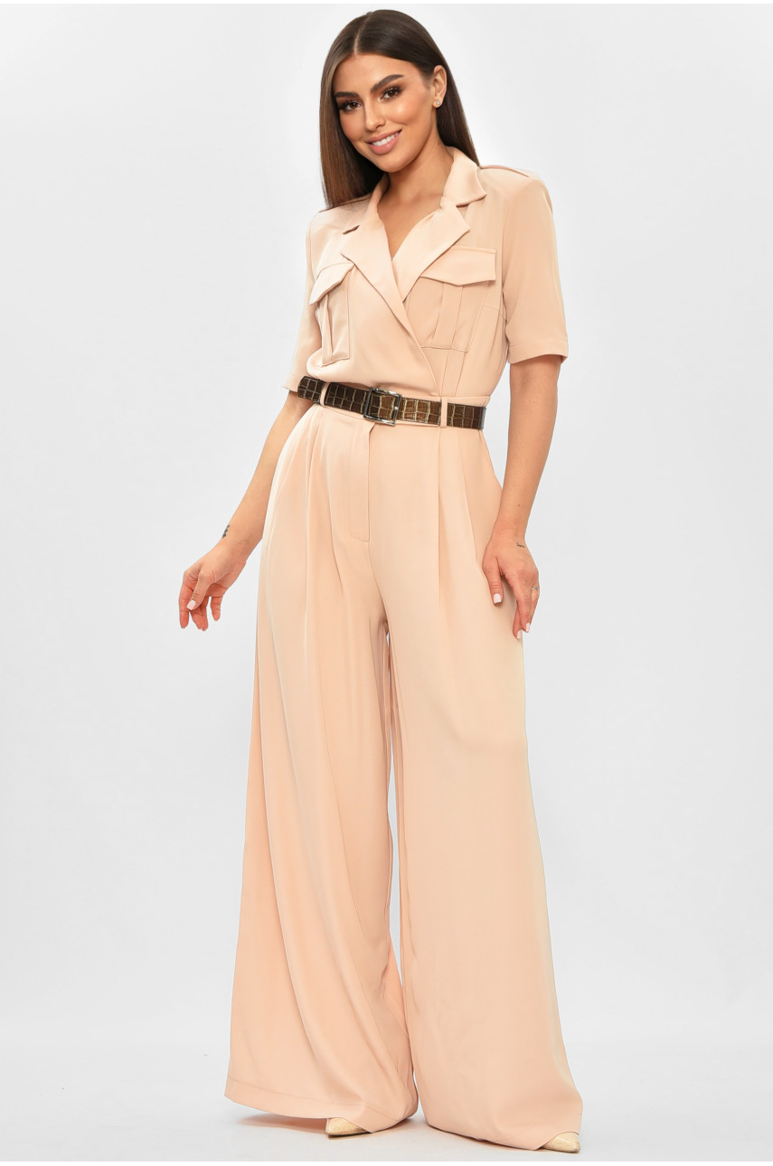 Комбинезон женский однотонный бежевого цвета 3882 205760