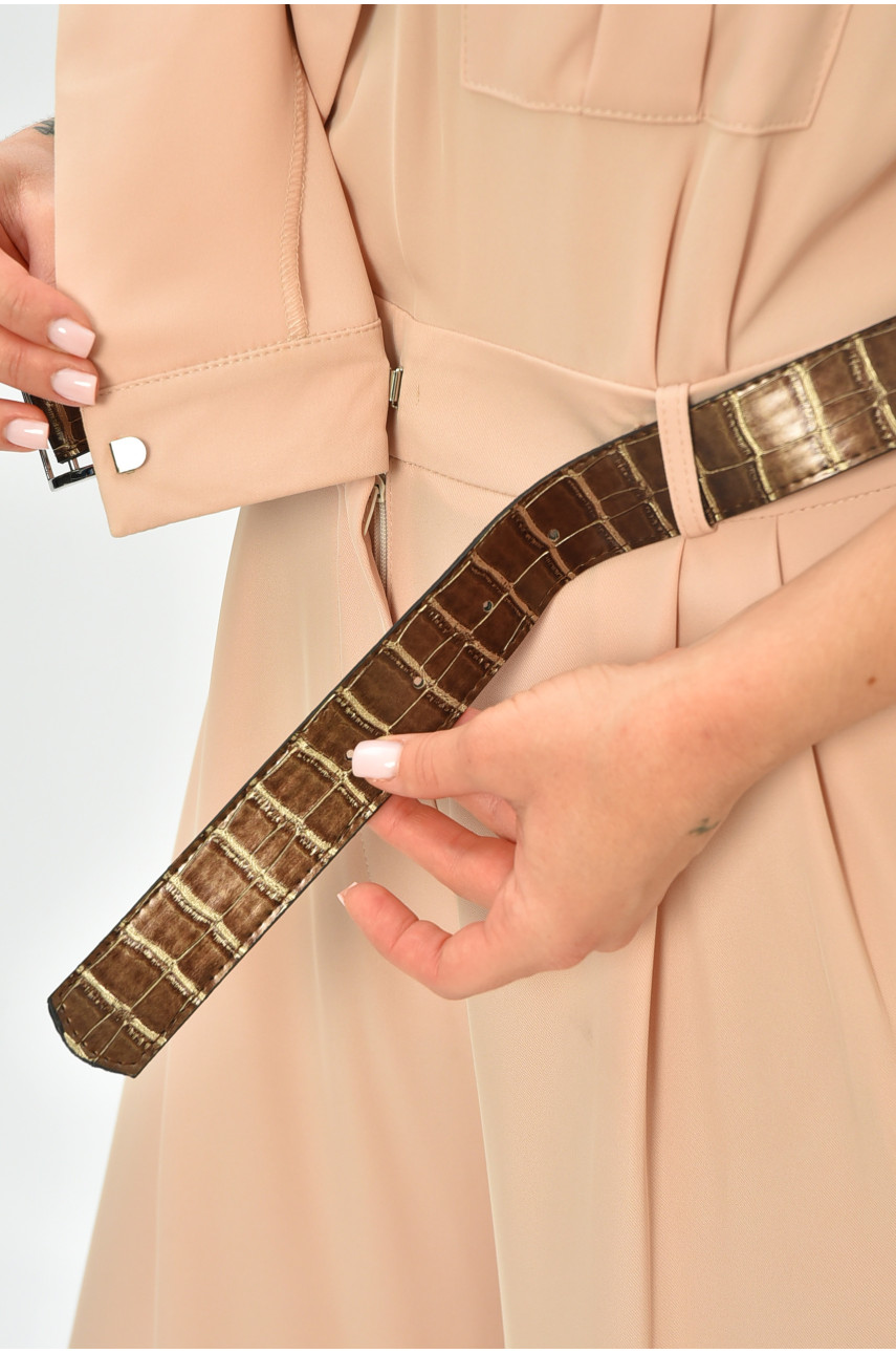 Комбинезон женский однотонный бежевого цвета 3882 205760