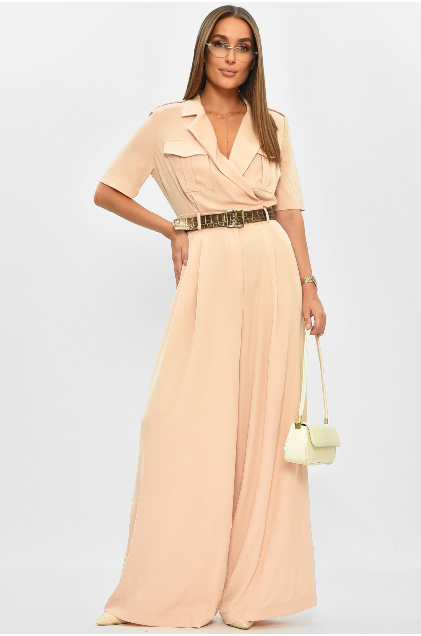 Комбинезон женский однотонный бежевого цвета 3882 205761