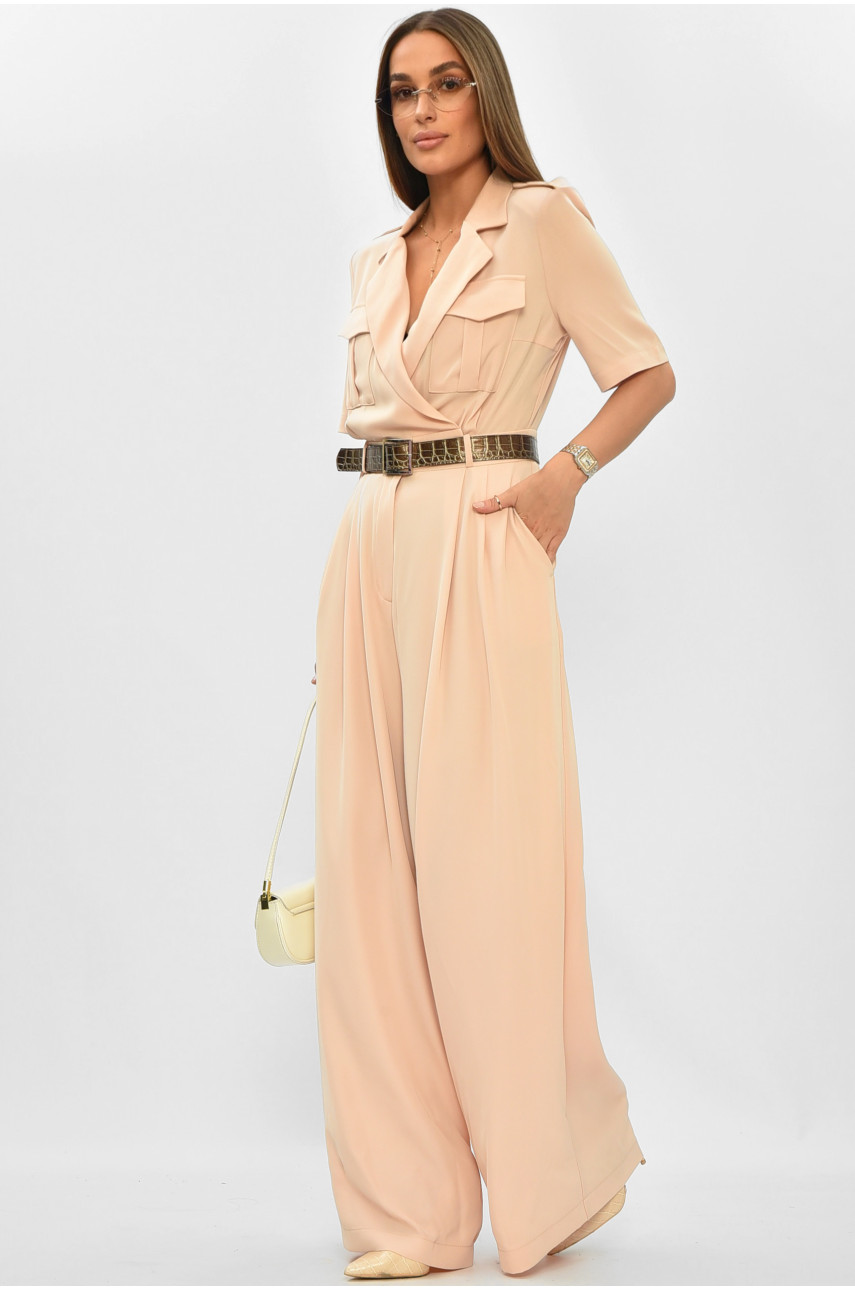 Комбинезон женский однотонный бежевого цвета 3882 205761