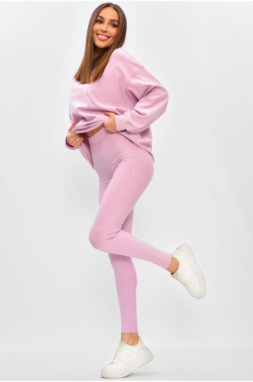 Костюм женский однотонный светло-сиреневого цвета 0918 205764