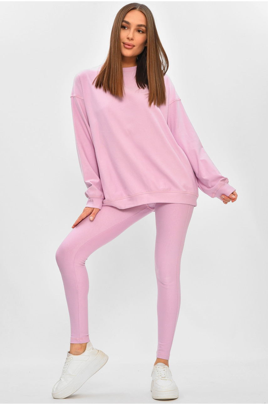 Костюм женский однотонный светло-сиреневого цвета 0918 205764