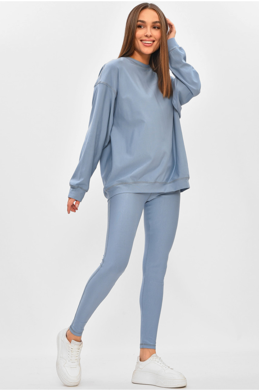 Костюм женский однотонный голубого цвета 0918 205768