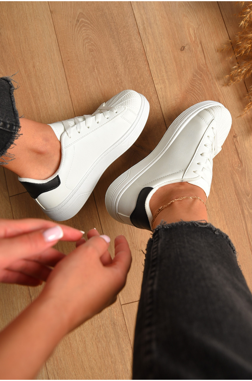 Кроссовки женские белого цвета на шнуровке 0213-2 205772